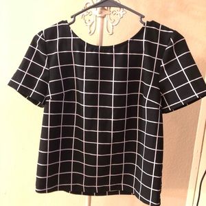 Black and white checkered top